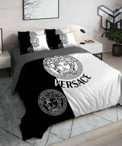 Versace Black White Luxury Brand High End Premium Bedding Set Home Decor