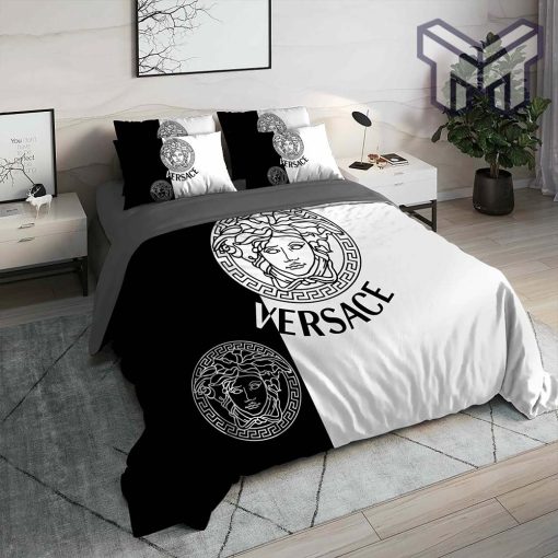 Versace Black White Luxury Brand High End Premium Bedding Set Home Decor