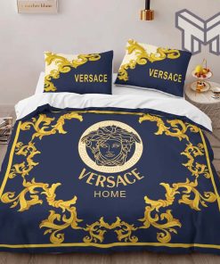 Versace Blue Limited Edition Luxury Brand High-End Bedding Set Home Decor