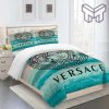 Versace Blue Sea Luxury Brand High End Premium Bedding Set Home Decor