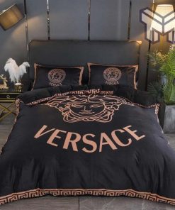 Versace Bronze Luxury Brand Premium Bedding Set Bedspread Duvet Cover Set Home Decor