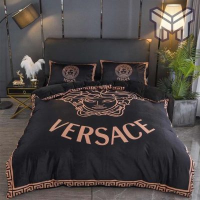 Versace Bronze Luxury Brand Premium Bedding Set Bedspread Duvet Cover Set Home Decor