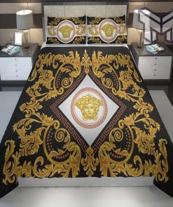 Versace Golden Fashion Luxury Brand Bedding Set Bedspread Duvet Cover Set