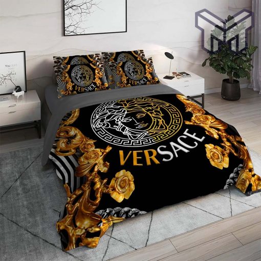 Versace Golden Luxury Brand High End Premium Bedding Set Home Decor