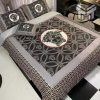 Versace Grey Luxury Brand Premium Bedding Set Duvet Cover Home Decor