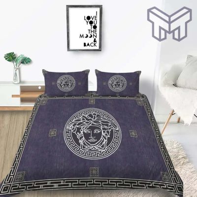 Versace Logo New Luxury Brand Bedding Set Bedspread Duvet Cover Set Home Decor