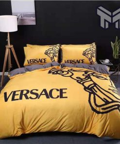 Versace Luxury Logo Fashion Brand Premium Bedding Set Home Decor