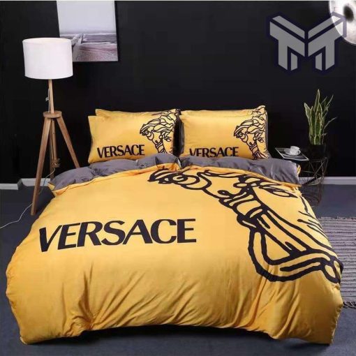 Versace Luxury Logo Fashion Brand Premium Bedding Set Home Decor