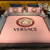 Versace Medusa Pink Luxury Brand Premium Bedding Set Bedspread Duvet Cover Set Home Decor