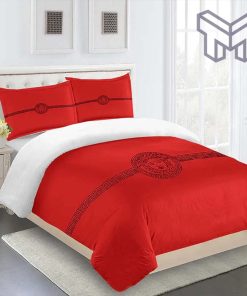 Versace Medusa Red Luxury Brand Bedding Set Bedspread Duvet Cover Set Home Decor