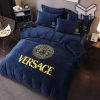 Versace Navy Luxury Brand Premium Bedding Set Bedspread Duvet Cover Set Home Decor