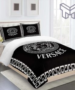 Versace New Black Luxury Fashion Brand Bedding Set Bedspread Duvet Cover Set
