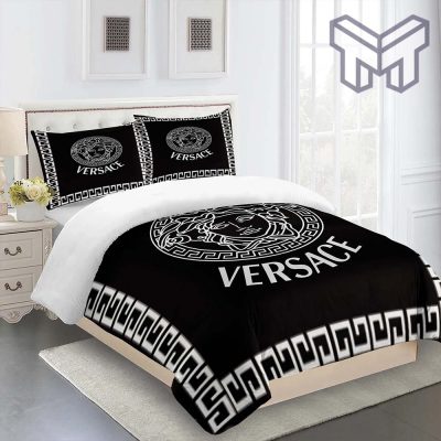 Versace New Black Luxury Fashion Brand Bedding Set Bedspread Duvet Cover Set