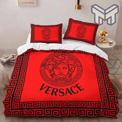 Versace Red Logo Limited Edition Luxury Brand High-End Bedding Set LV Home Decor
