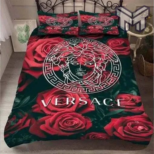 Versace Roses Luxury Brand High End Premium Bedding Set Home Decor