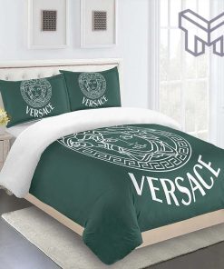 Versace Teal Luxury Brand High End Premium Bedding Set Home Decor