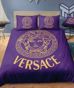 Versace Violet Hot New Luxury Brand Bedding Set Bedspread Duvet Cover Set Home Decor