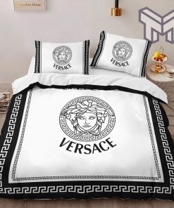 Versace White Black Limited Edition Luxury Brand High-End Bedding Set LV Home Decor