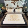 Versace White Golden Logo Luxury Brand Bedding Set Home Decor