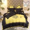Versace Yellow Black Premium Bedding Set Luxury Brand Duvet Cover Home Decor Special Gift