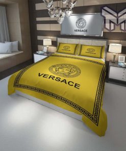 Versace Yellow Fashion Luxury Brand Bedding Set Bedspread Duvet Cover Set