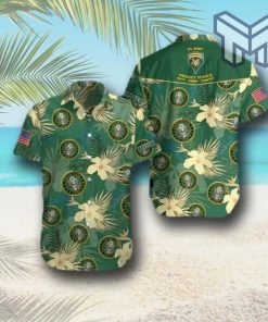 Veteran Army American Flag Hawaiian Graphic Print Short Sleeve Hawaiian Casual Shirt