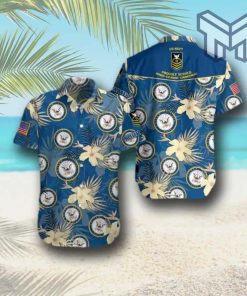 Veteran Army US Navy American Flag Hawaiian Graphic Print Short Sleeve Hawaiian Casual Shirt