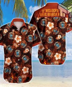 Welder Have Bigger Robs Hawaiian Graphic Print Short Sleeve Hawaiian Casual Shirt