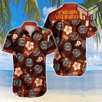 Welder Have Bigger Robs Hawaiian Graphic Print Short Sleeve Hawaiian Casual Shirt