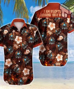 Welder I Am Silently Judging Your Welds Hawaiian Graphic Print Short Sleeve Hawaiian Casual Shirt