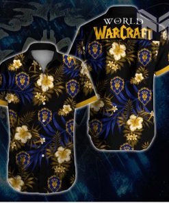 World Of Warcraft Alliance Hawaiian Graphic Print Short Sleeve Hawaiian Casual Shirt