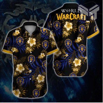 World Of Warcraft Alliance Hawaiian Graphic Print Short Sleeve Hawaiian Casual Shirt