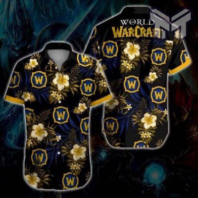 World Of Warcraft Hawaiian IV Graphic Print Short Sleeve Hawaiian Casual Shirt