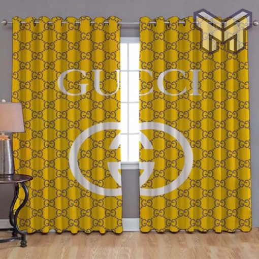 Yellow Gucci Window Curtains Living Room And Bedroom Decor Home Decor