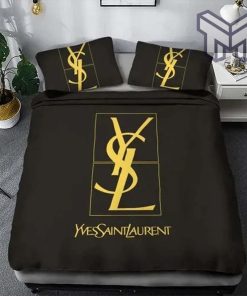 Yves Saint Laurent Black Luxury Brand Premium Bedding Set Bedspread Duvet Cover Set Home Decor