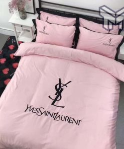 Yves Saint Laurent Pinky Logo Luxury Brand Bedding Set Home Decor