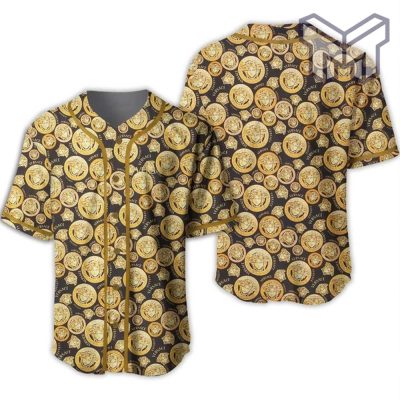 Gianni versace gold baseball jersey shirt luxury clothing clothes sport for men women hot 2023