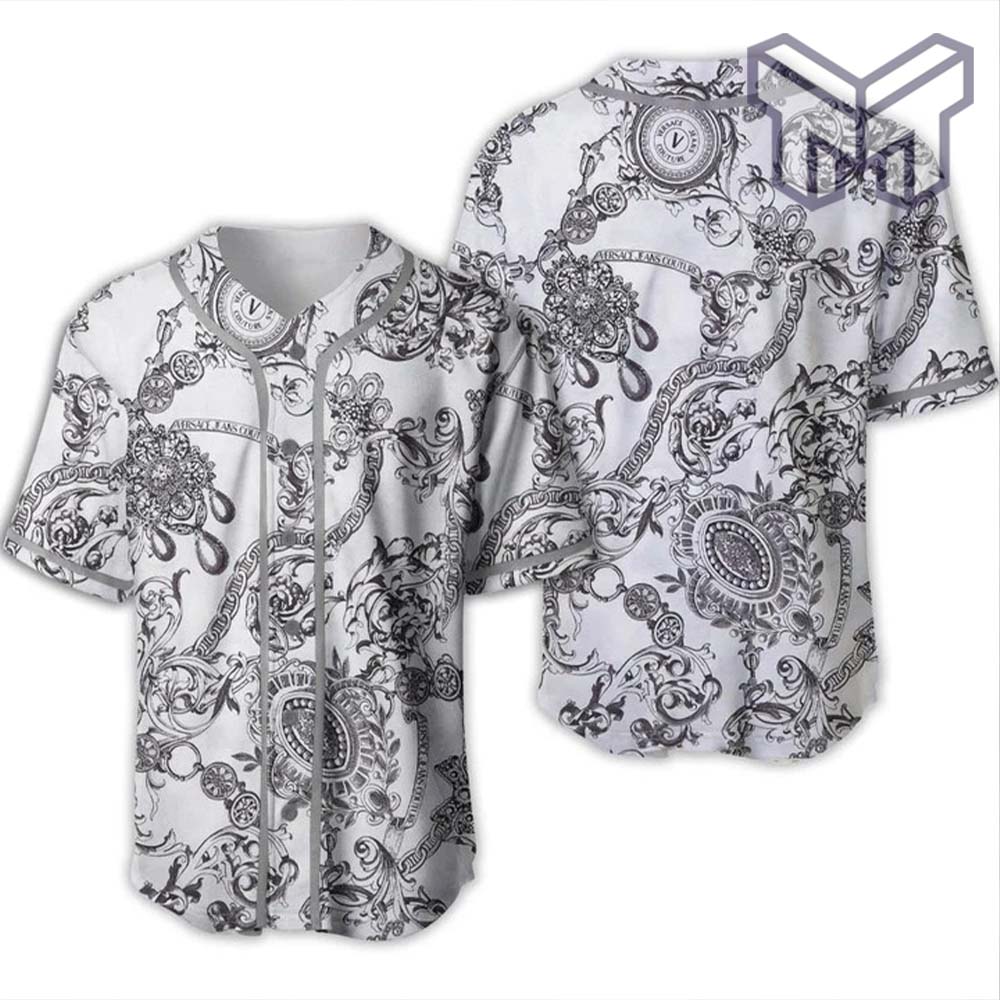Louis vuitton white baseball jersey shirt lv luxury clothing clothes sport  for men women hot 2023 - Muranotex Store