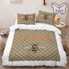 Gucci Bedding Set, Gucci Bee Hot Fashion Logo Premium Luxury Brand High-End Bedding Set LV Home Decor