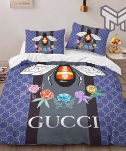 Gucci Bedding Set, Gucci Bee Luxury Brand High-End Bedding Set Home Decor