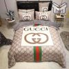 Gucci Bedding Set, Gucci Beige Luxury Brand High End Bedding Set GC Home Decor