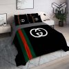 Gucci Bedding Set, Gucci Black Luxury Brand High End Premium Bedding Set Home Decor