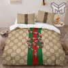 Gucci Bedding Set, Gucci Brown Snake Luxury Brand High-End Bedding Set Home Decor