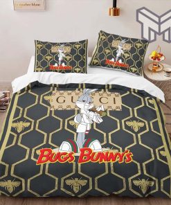 Gucci Bedding Set, Gucci Bugs Bunny Luxury Brand High-End Bedding Set Home Decor