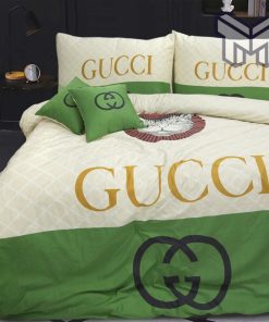 Gucci Bedding Set, Gucci Catty Fashion Logo Luxury Brand Bedding Set Home Decor