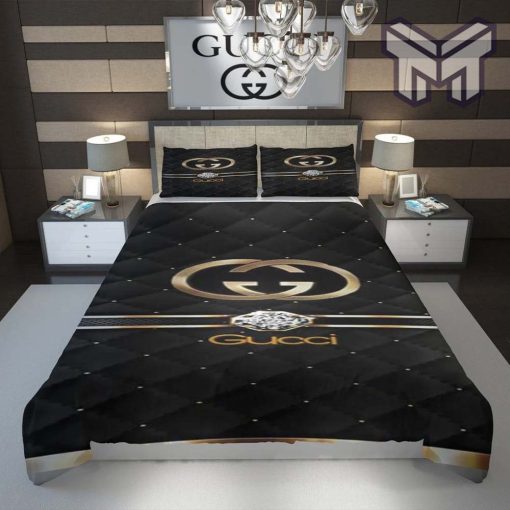 Gucci Bedding Set, Gucci Diamond Fashion Luxury Brand Bedding Set Home Decor