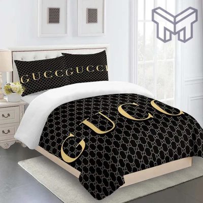 Gucci Bedding Set, Gucci Fashion Logo Limited Luxury Brand Bedding Set Home Decor