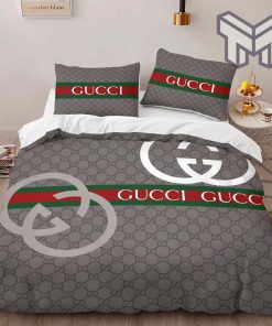 Gucci Bedding Set, Gucci Grey Limited Luxury Brand High-End Bedding Set Home Decor