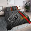 Gucci Bedding Set, Gucci Grey Luxury Brand High End Premium Bedding Set Home Decor