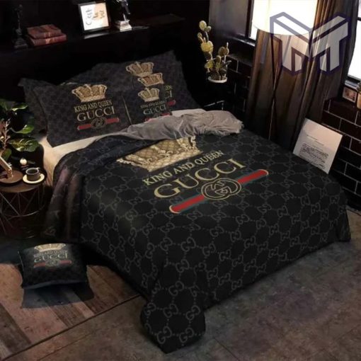 Gucci Bedding Set, Gucci King And Queen Luxury Brand High-End Bedding Set Home Decor